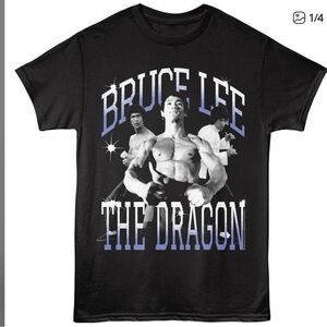 BRUCE LEE DRAGON XL UNISEX TRIPLE THREAT BLACK 100% COTTON SOFT